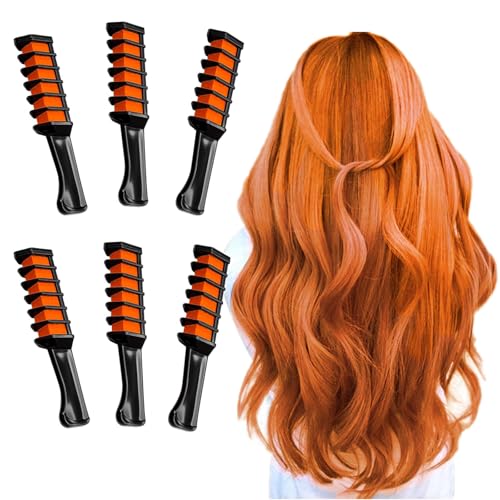 MSDADA Juego de 6 gomas para el pelo para niñas, juego de 6 gomas para el pelo para niños, maquillaje de carnaval, tizas lavables, sorpresa de San Valentín, para mentes creativas (naranja)