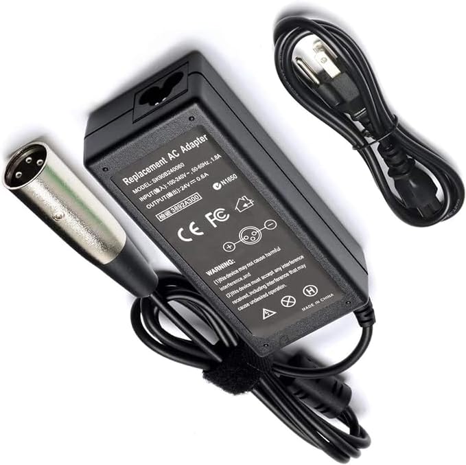 Ursulan Electric Scooter Battery Charger Compatible with eZip 750 E750 400 E400 450 900 4.0 4.5 E-4.5 Schwinn S180 S500 S750 Trailz Electric Bike Motor Bicycle Parts-24V 0.6A 36W