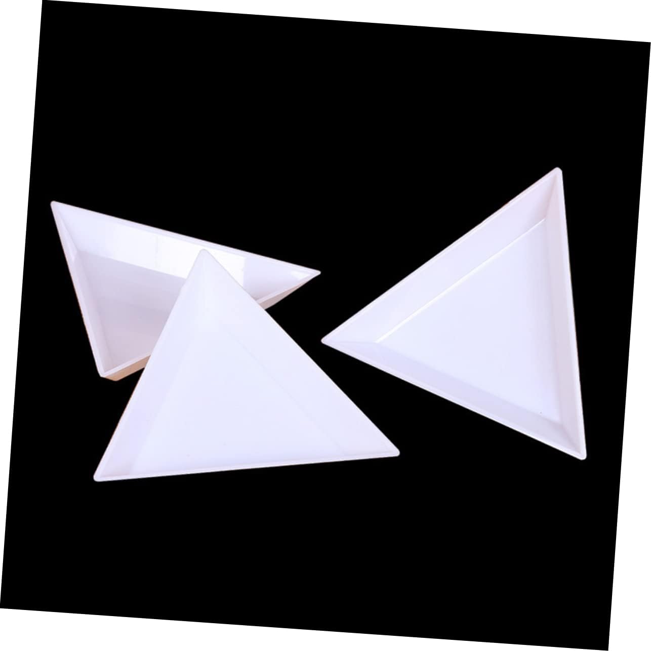 24Pcs Triangle Jewelry Plates for Rhinestones and Beads White
