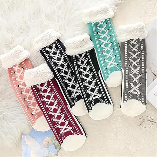 Ultra-thick Cashmere Slipper Home Socks, 3D Pattern Socks,Slipper Socks With Non Slip Slipper Socks, Winter Warm Fuzzy Indoor2