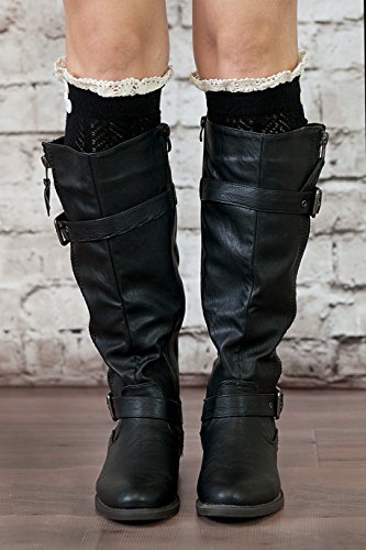 Image of The Original Button Boot Socks with Lace Trim Boutique Socks