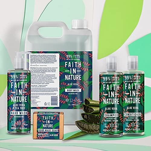 Faith In Nature Natural Aloe Vera and Tea Tree Hand Wash, Nourishing, Vegan and Cruelty Free, No SLS or Parabens, 400 ml
