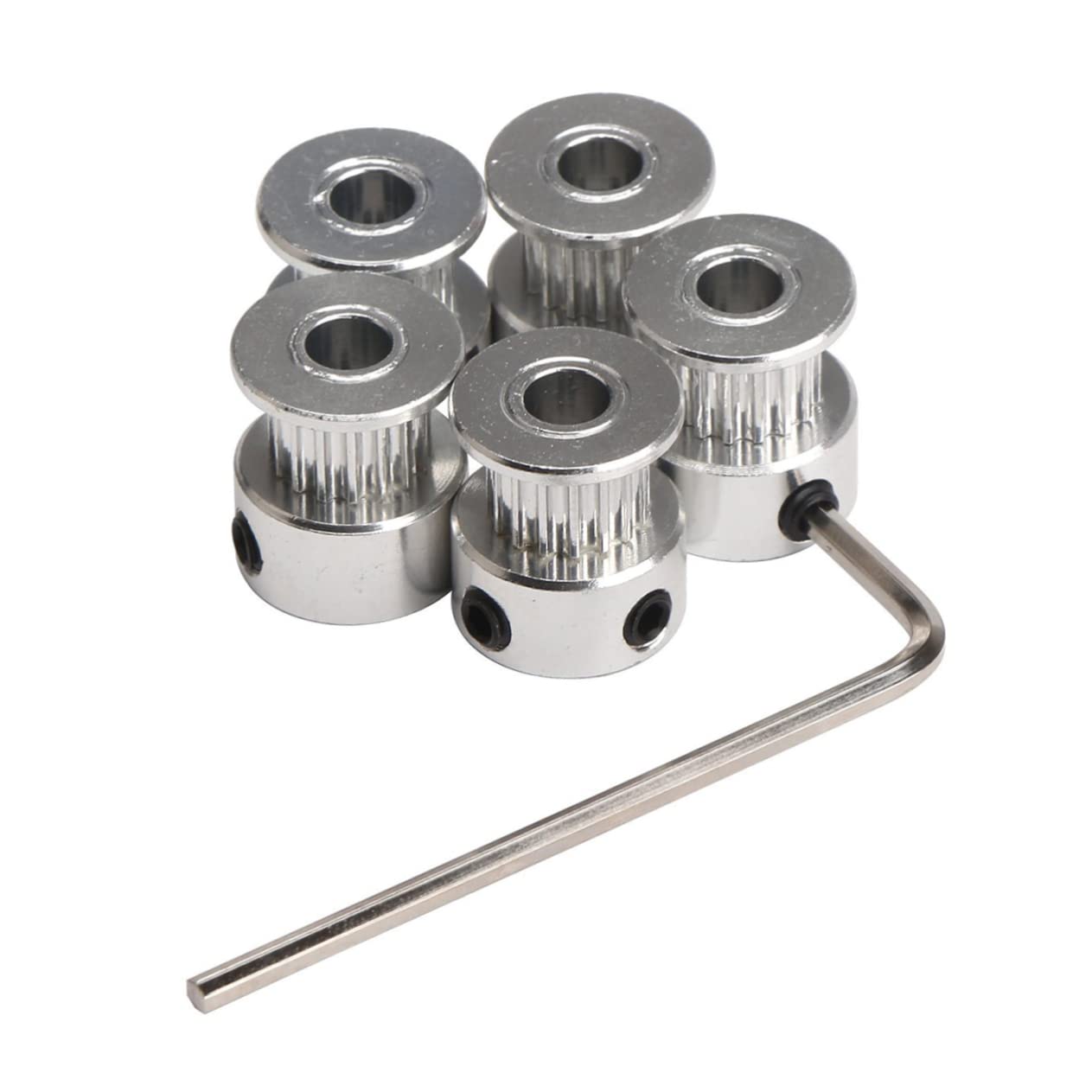 CIYODO 5 Pcs Timing Belt Pulley 8mm Performance Refrigerator Service Valve Gt2 Pulleys Toothpste Minimum Teeth Pulley Car Accessories Silver