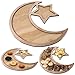 Plateau de Ramadan, Plateau à Dessert En Bois Eid Mubarak, DéCoration de Vaisselle de FêTe En Forme D'éToile de Lune Pour Porte-PâTisserie à Dessert Pour La FêTe Musulmane de L'Islam