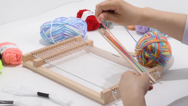 INNAL Webrahmen Set Kinder - DIY Holz Webstuhl 29x19cm Mit Wolle & Zubehör