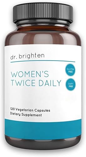Dr. Brighten Multivitamínico premium para mujeres, de espectro completo sin hierro, nutrientes únicos, vitaminas B superiores, 120 cápsulas