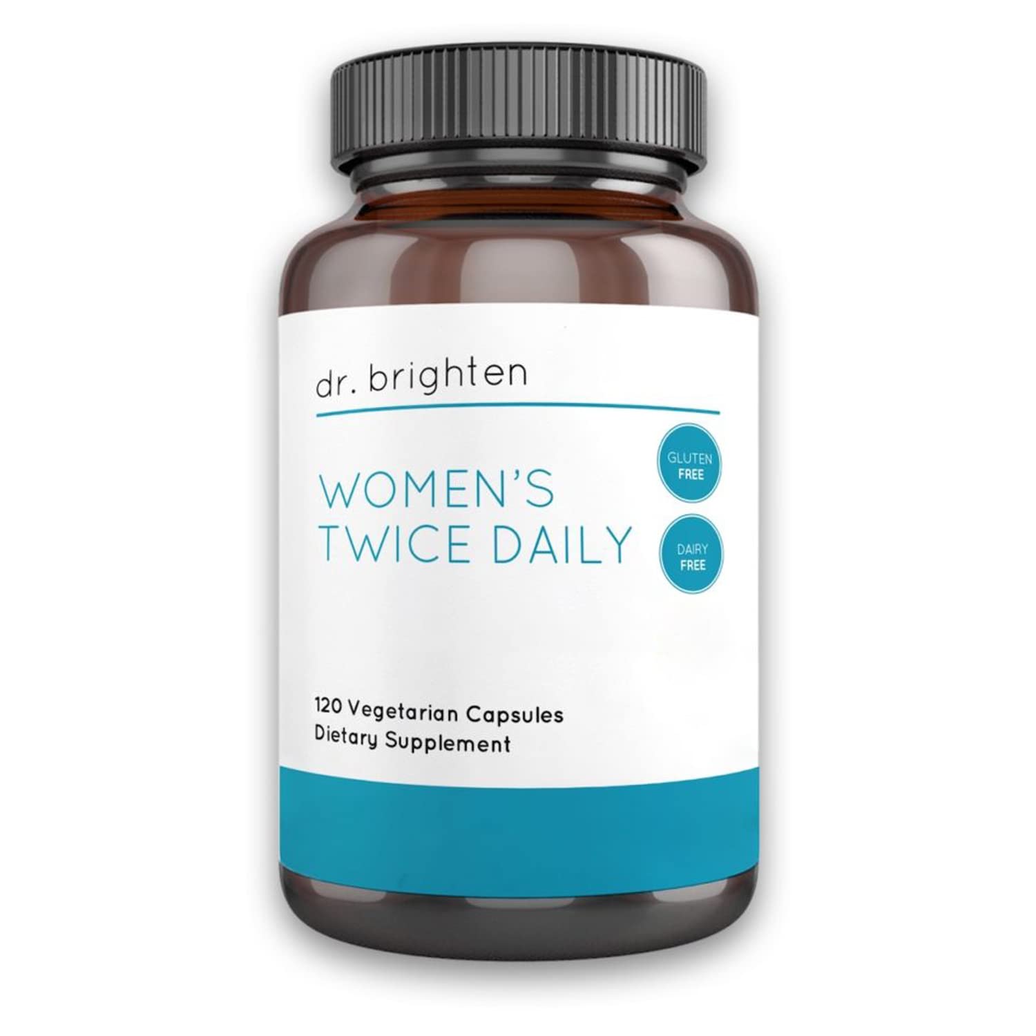 Dr. BrightenWomen’s Twice Daily — Premium Women’s Multivitamin, Full-Spectrum with No Iron, Unique Nutrients, Higher B Vitamins — 120 Capsules