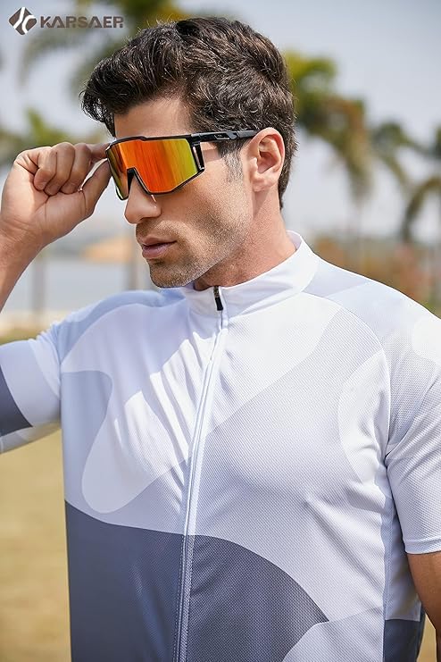 Karsaer Vision Sports Sunglasses Wraparound Glasses 80s Visor Shield Baseball Sunglasses for Youth Kids Teens Boys Girls 8-162