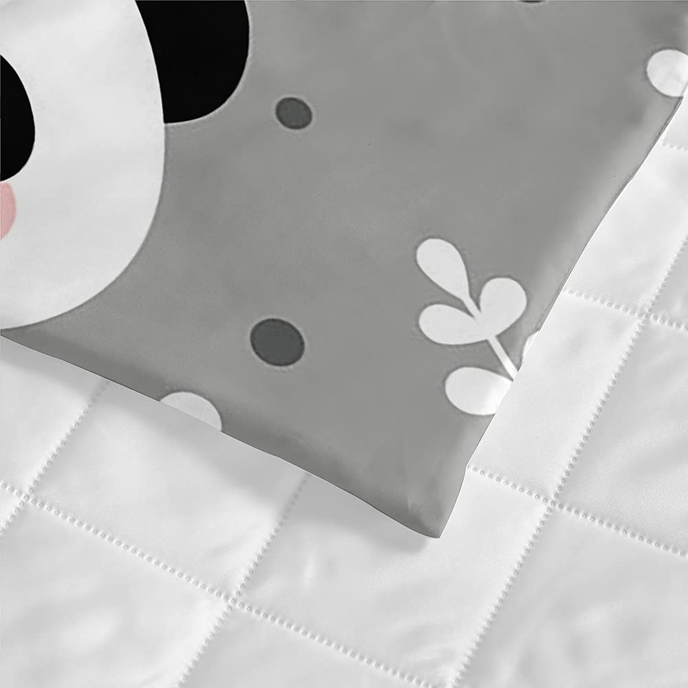 Trapuntino Copriletto Trapuntato Primaverile Estivo, Chickw11 3D Panda Stampa Trapuntato Goffrato Trapunta Coperta Leggera per Matrimoniale Singolo (Panda Grigio,220x240cm)