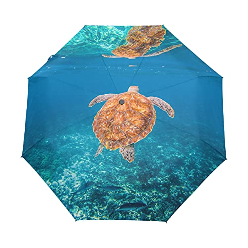 Parapluie pliant automatique coupe-vent imprimé animal marin qualitatif