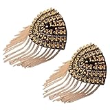 Watreketal Charretera metálica desmontable para mejorar uniformes, proyectos de diseño de disfraces y fiestas temáticas, adornos de cadena de hombro ajustable, dorado, Talla única