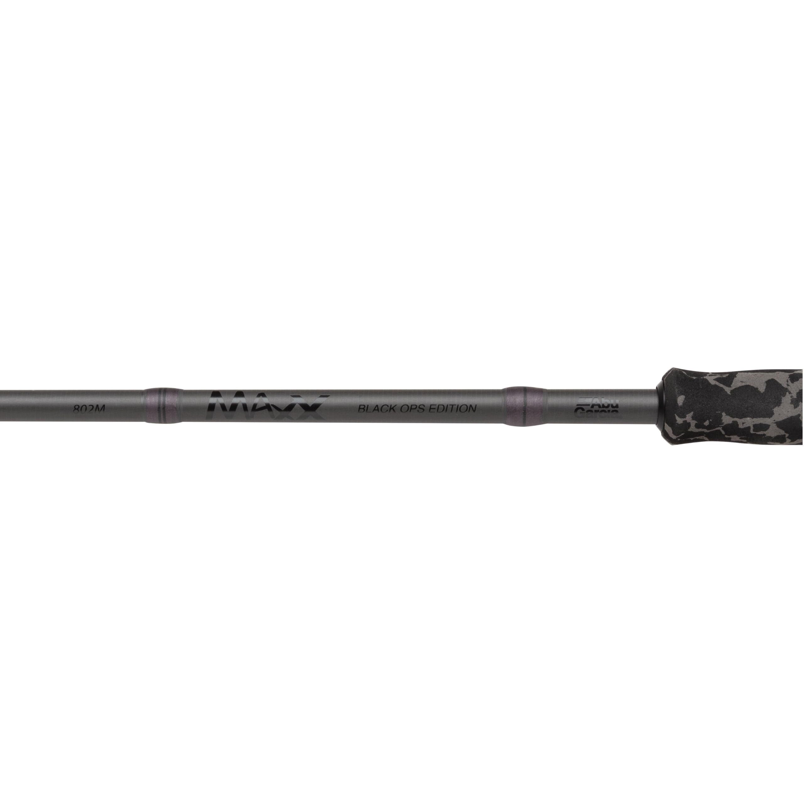 Abu Garcia Max X Black OPS Spinning Combo | Canne à pêche et Moulinet légers pour l'achigan, Le brochet et la Truite en Eau Douce | Durable | Moulinet à Tambour pour Les pêcheurs | Plusieurs Tailles