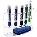 2-Tiered Wall Mounted Clear Acrylic Dry Erase Board Marker and Eraser Holder Tray Rack, 6 Slots