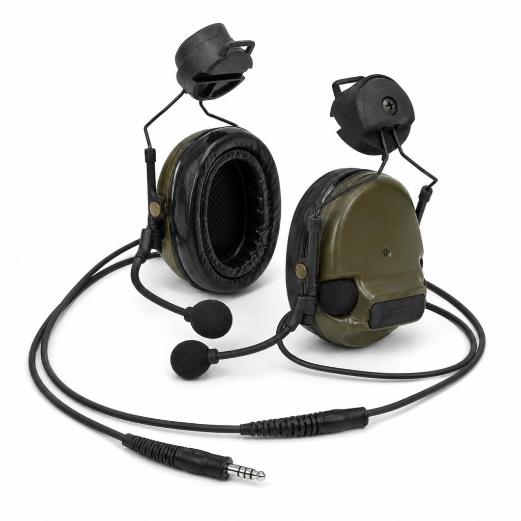 Auriculares Tácticos De Silicona, C3 Doble Canal con Montaje En Riel ARC, Reducción Ruido, Captación Sonido, Protección Táctica For Los Oídos