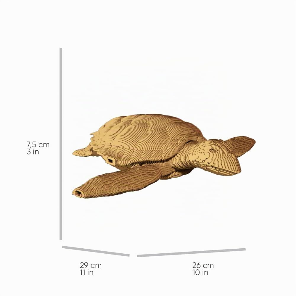 Tortue Puzzle 3D en Carton – Maquette à Monter | 240 Pièces, 29 × 26 × 8 cm – Kit Sculpture DIY à Peindre, Matériaux Recyclés, Ados & Adultes, Idée Cadeau Déco