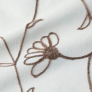 Vogol floral embroidered curtain valance elegant decorative flower pattern window valance curtain for cafe kitchen small window rod pocket 52 x 14 1 panel blue  urban country home decor