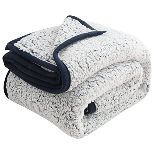 EMME Sherpa Ultra Soft Warm Fuzzy Fleece Throw Blanket, 152 x 203 cm Microfiber Cozy Blanket for Couch & Sofa, Lightweight