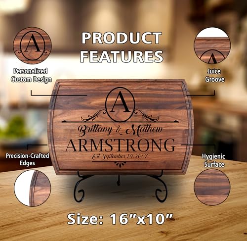 Tabla de cortar personalizada - tablas de charcutería grabadas a medida - regalo para bodas, ducha nupcial, compromiso, aniversario, Día de la Madre y del Padre - Hecho a mano en EE. UU. miniatura 7