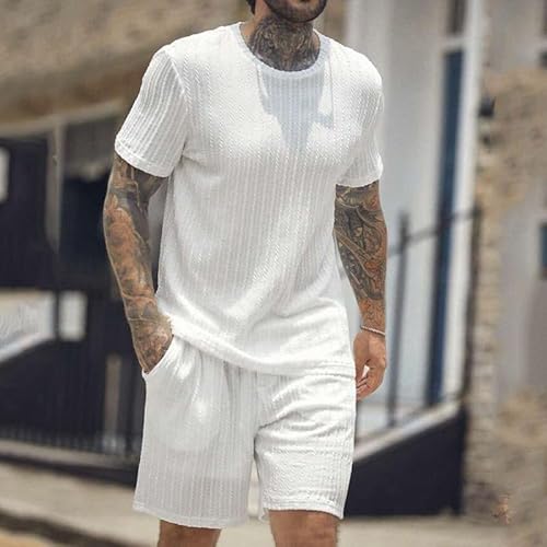 Krapitta Men's Shorts Set,Mens Textured Printed Shorts Set,Men's Casual Gorgeous Textured Printed