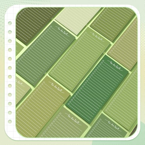 Image of Censen 10 Pack 500 Sheets to Do List Notes Daily Checklist Notepad with 50 Sheets Undated Memo Pad Color Block Shopping List Weekly Plan Notepad Organizer Planners(Gradient Green,Lined) | Note Book 514 Sheets Colorful Memo Pad Office School Supplies Planner Shopping Weekly Plan Task Organizer Tear-off Design