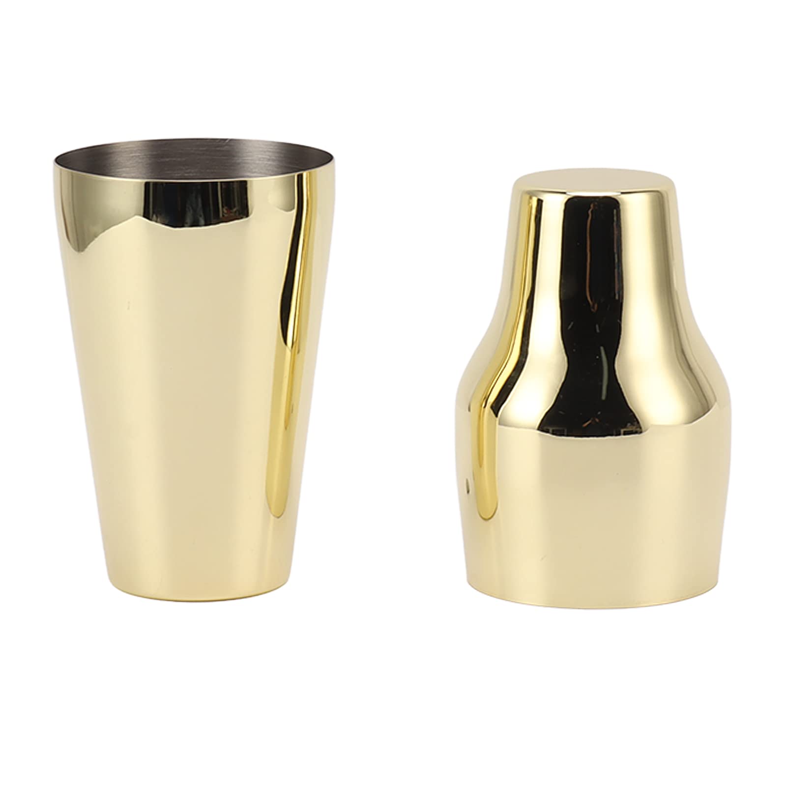 Shaker per cocktail in acciaio inossidabile stile francese Mixer per a 2 sezioni Strumento da bar professionale per feste di picnic in campeggio in casa Acciaio inossidabile 304 (Colore oro di lusso)