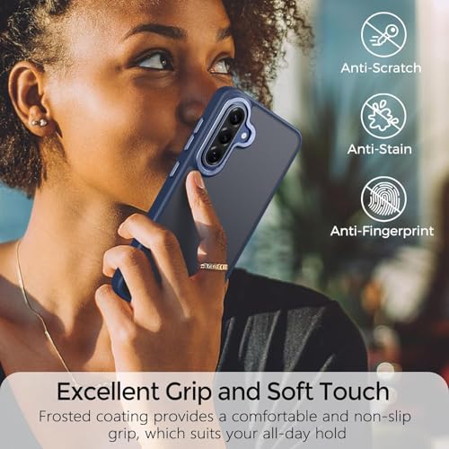 Image of DIZORO Matte Case for Samsung A26 5G Translucent Frosted Hard Back Phone Case Anti-Fingerprint Anti-Slip Shockproof Protective Case Cover for Samsung A26 5G Navy Blue