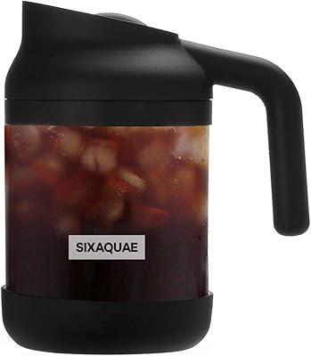 SIXAQUAE Cold Brew Coffee Maker Stainless Steel Strainer Large ,Durable Iced Coffee Maker Cold Brew Pitcher,Dishwasher Safe 38 Oz Iced Tea Maker