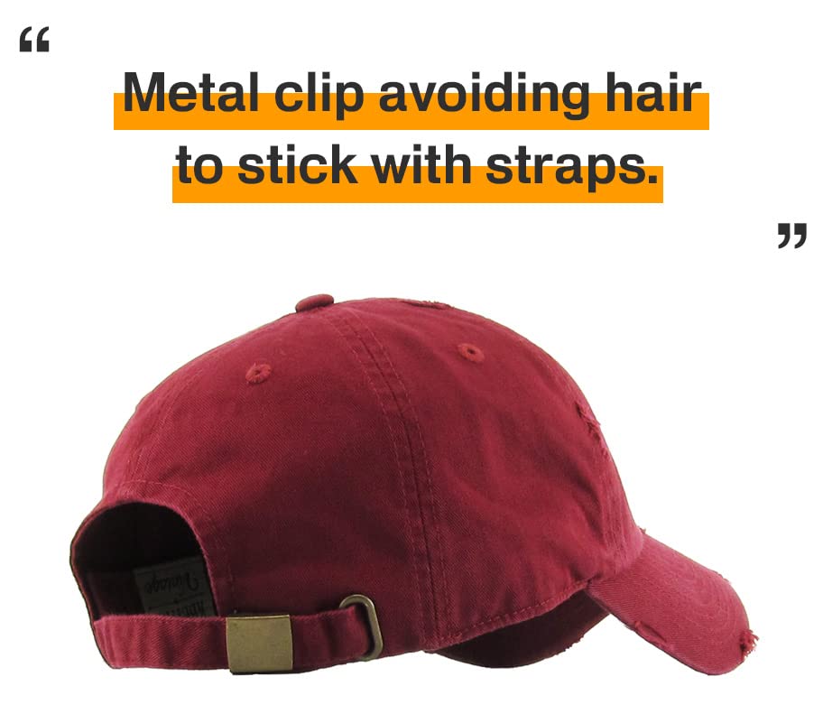Image of KBETHOS Vintage Washed Distressed Cotton Dad Hat Baseball Cap Adjustable Polo Trucker Unisex Style Headwear