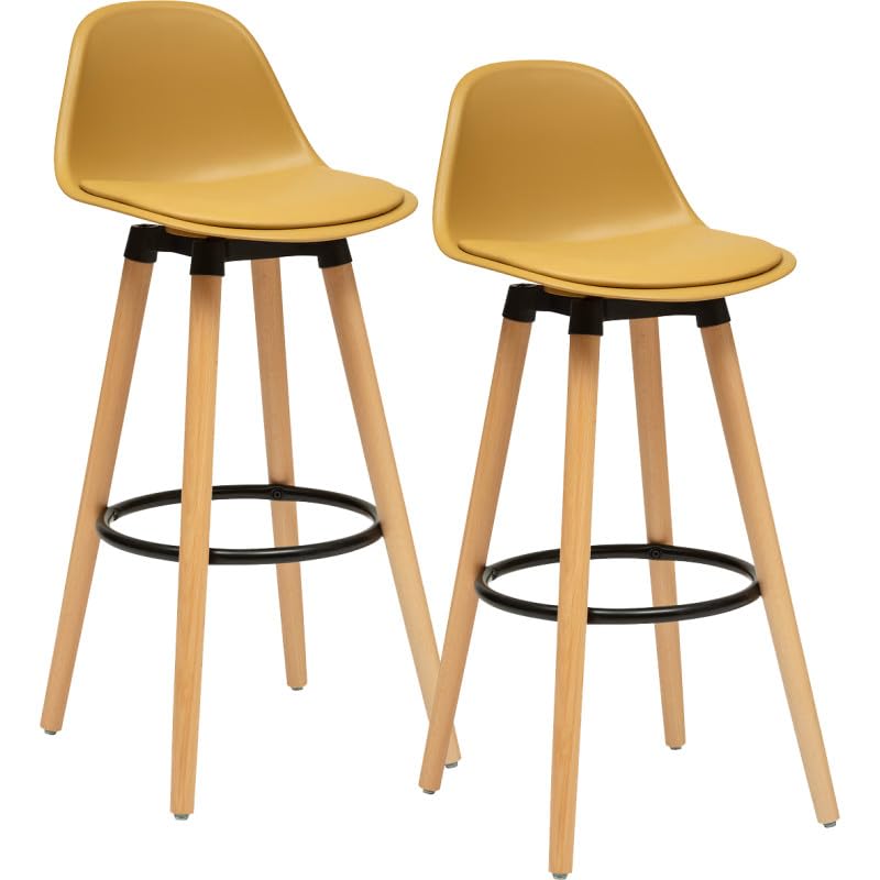 UNIVERSDECOR Tabouret Bar déco Style scandinave Stockholm (Ocre, 2 Tabourets Bar scandinave Stockholm)
