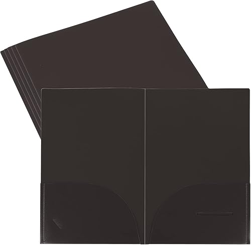 PATIKIL Carpetas de plástico con bolsillos, paquete de 6 carpetas de almacenamiento para archivos de cartas, carpetas organizadoras para oficina y