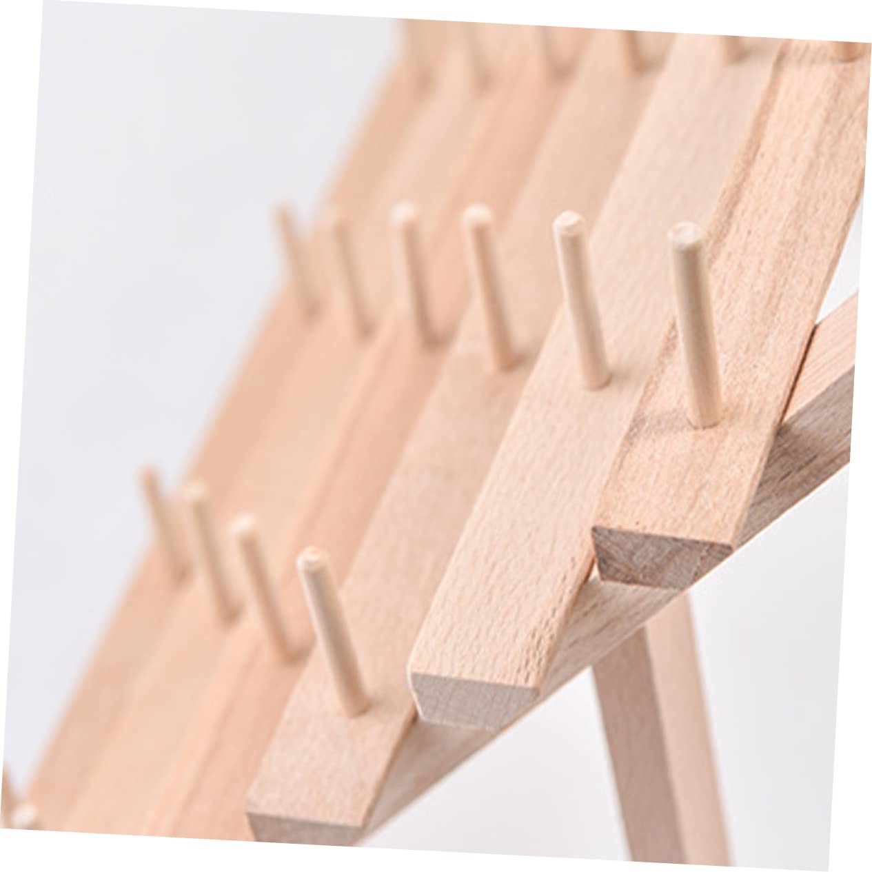 NUOBESTY Spulenhalter für Nähgarn Faltbarer Holzorganizer Garnregal mit Platz für Garnrollen oder Mini-king-konen Geeignet für Stickmaschinen und Nähzubehör