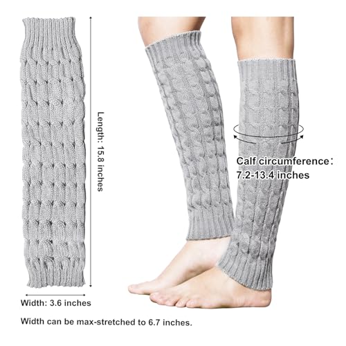 Womens Leg Warmers Winter Warm Knit Long Boot Socks Slouch Knee High 80s for Party3