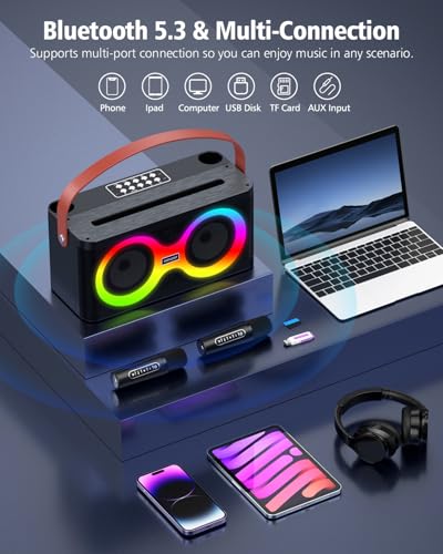 Moyleaf K5 Karaoke Machine For Adults & Kids,Karaoke Speaker thumb #4