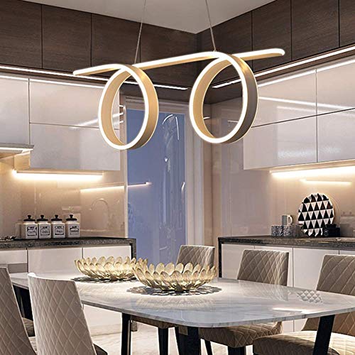 Lampe à suspension LED blanche dimmable avec télécommande pour table à manger - 4