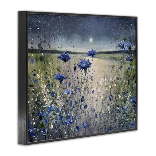Stupell Industries 'Moon over Blooming Flowers', Framed Giclee Art, Black, 30 x 24 Inches, Easy to Hang and Sturdy, Made in USA, by Jennifer Taylor Art by Stupell Industries - Used condition - Image 2