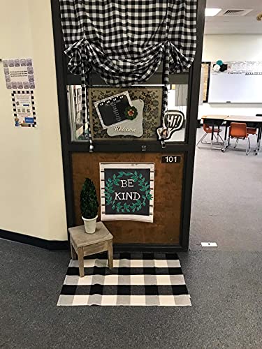 Seeksee Buffalo Plaid Outdoor Fall Rug 24X36 Checkered Area Rug Black And White Runner Rug Washable Fall Doormat Cotton Boho Bedroom Rug For Kitchen Entryway Hallway Front Door Farmhouse Living Room #TOP6