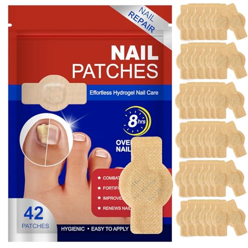 ELSMAOL 42pcs Fungal Nail Patches, Pansements Antimycosiques pour Ongles, Renforcement des Ongles, Réparer Abîmés Patches Antifongiques Ongle Pieds