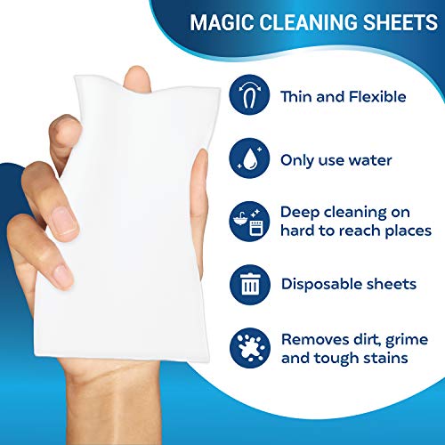 SCRUBIT Magic Sponge Eraser Sheets – 48 Pack Disposable Magic Eraser Wipes - for Cleaning Dishes, Shoes and Bathroom Shower & Sink - Melamine Sponges for Hard to Reach Spaces