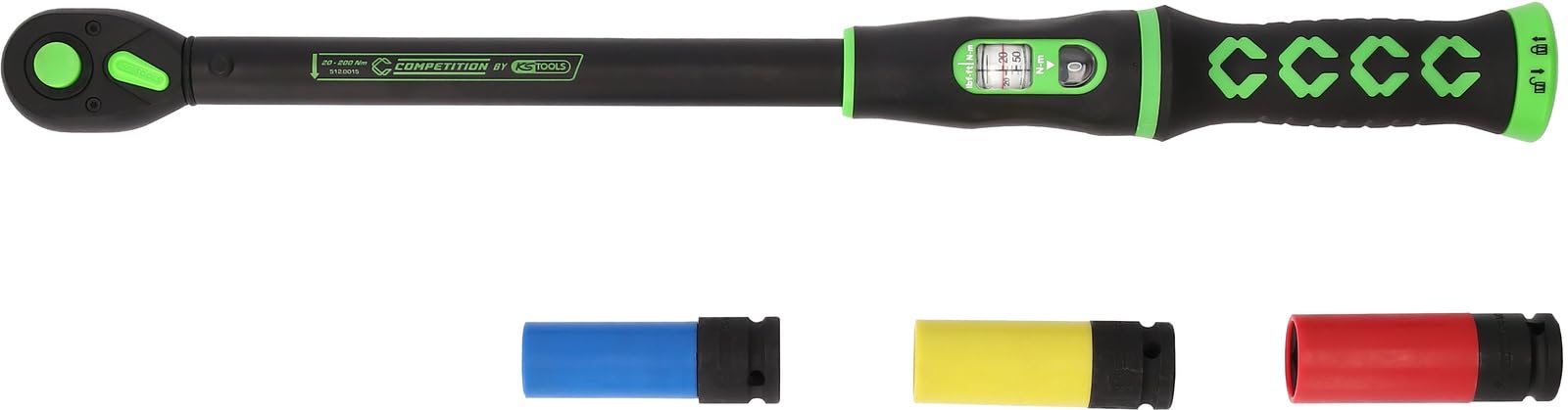 COMPETITION KS Tools 512.0010 Jeu de 4 clés dynamométriques à cliquet 1/2", 20-200 Nm