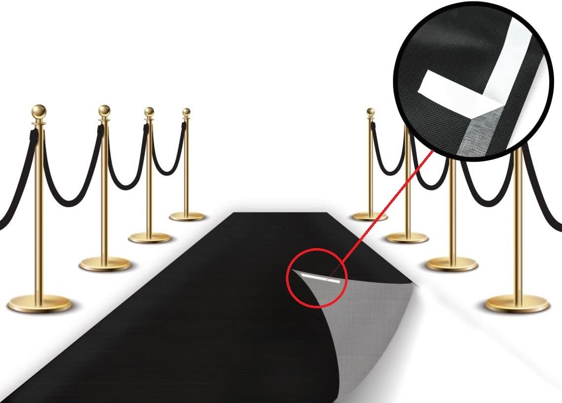 LEMONSODA Black Carpet Floor Runner Hollywood Party Decoration Fabric 100 GSM (Black, 2x15 Feet)
