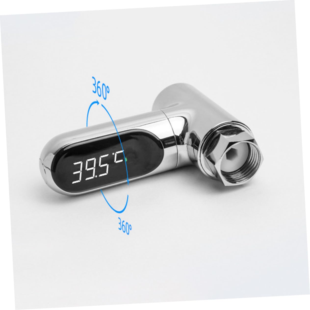 LED Duschthermometer mit LED Display Drehbar Batterielos Präziser Wassertemperaturmesser für Badewanne und Dusche Einfache Installation Sicheres Material Messbereich