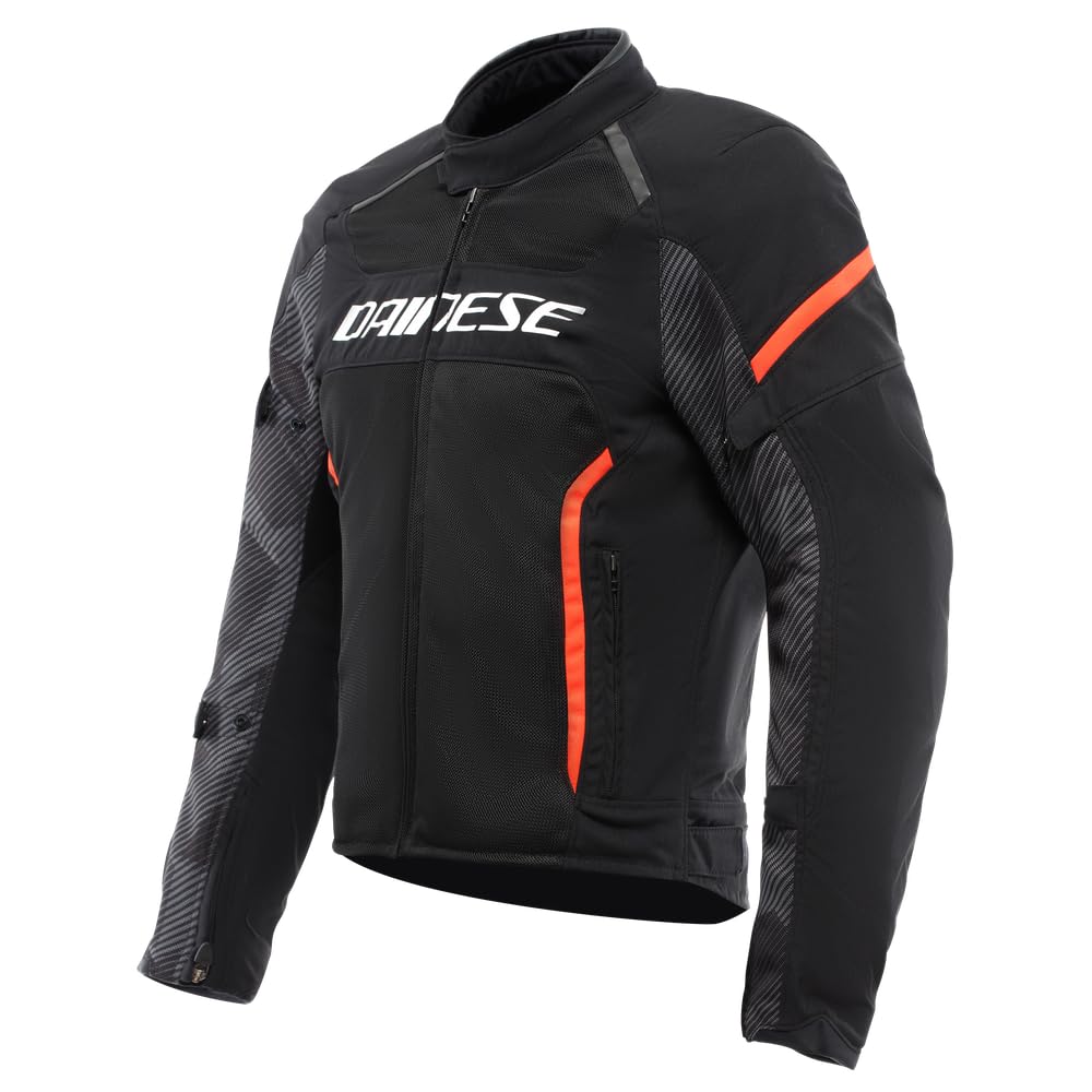 Dainese Men's Black/Black/Red-Fluo - Air Frame 3 Tex - Textile - 44