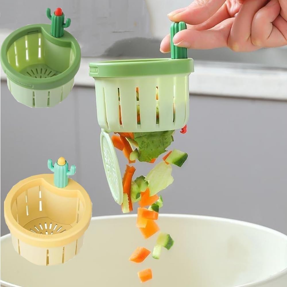 2 Pezzi Cestello Scarico Lavello A Forma Di Cactus - Filtro Autopulente Per Raccolta Rifiuti | Design Divertente E Pratico - Foto 9