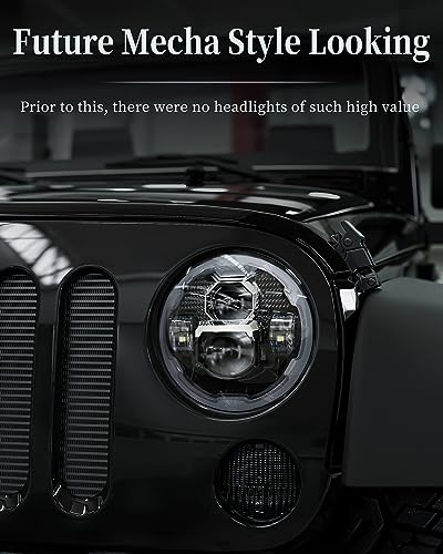 image for HWSTAR Pair New 1000% Brighter Anti-glare 7 Inch Led Headlights Round 