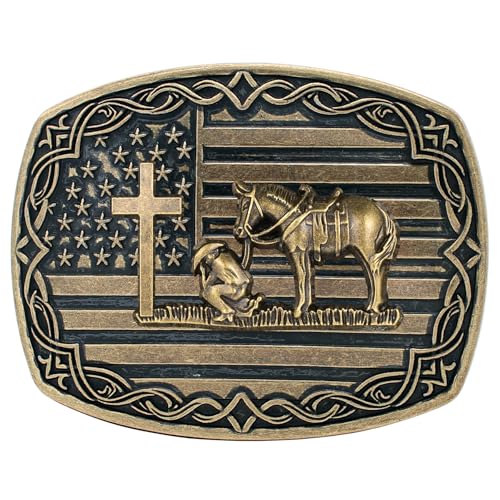 Image of Cowboy Belt Buckle for Men Western Cowgirl Rodeo Longhorn Bull Belt Buckles