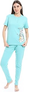 KADY Womens pajama with panda print and buttons pajama with panda print and buttons