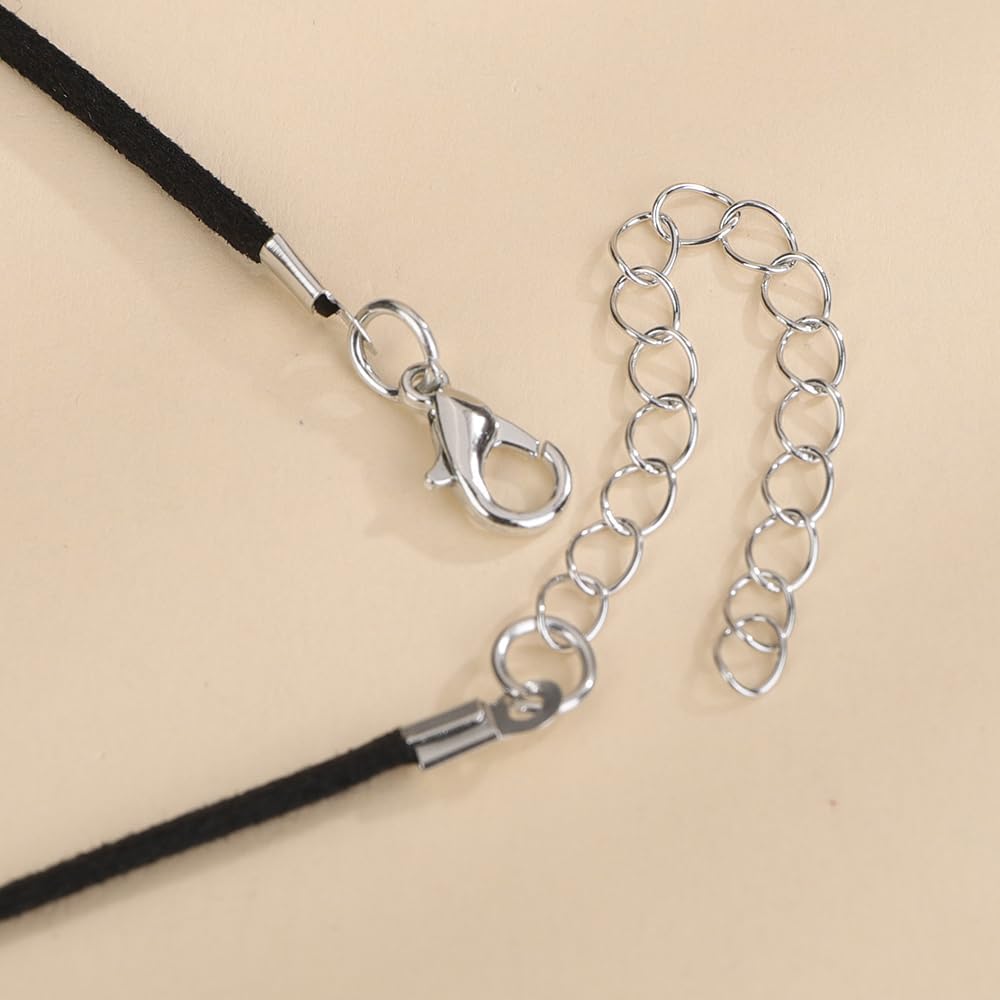 Denifery Punk Bow-knot Velvet Choker Necklace Boho Long Wrap Suede Rope Collar Neck Chain with Heart Pendant Sexy Party Neck Jewelry for Women - Image 7