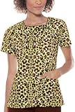 Baby Phat 26845C Women's Asymmetrical Neck Scrub Top Think Panther X-Small
