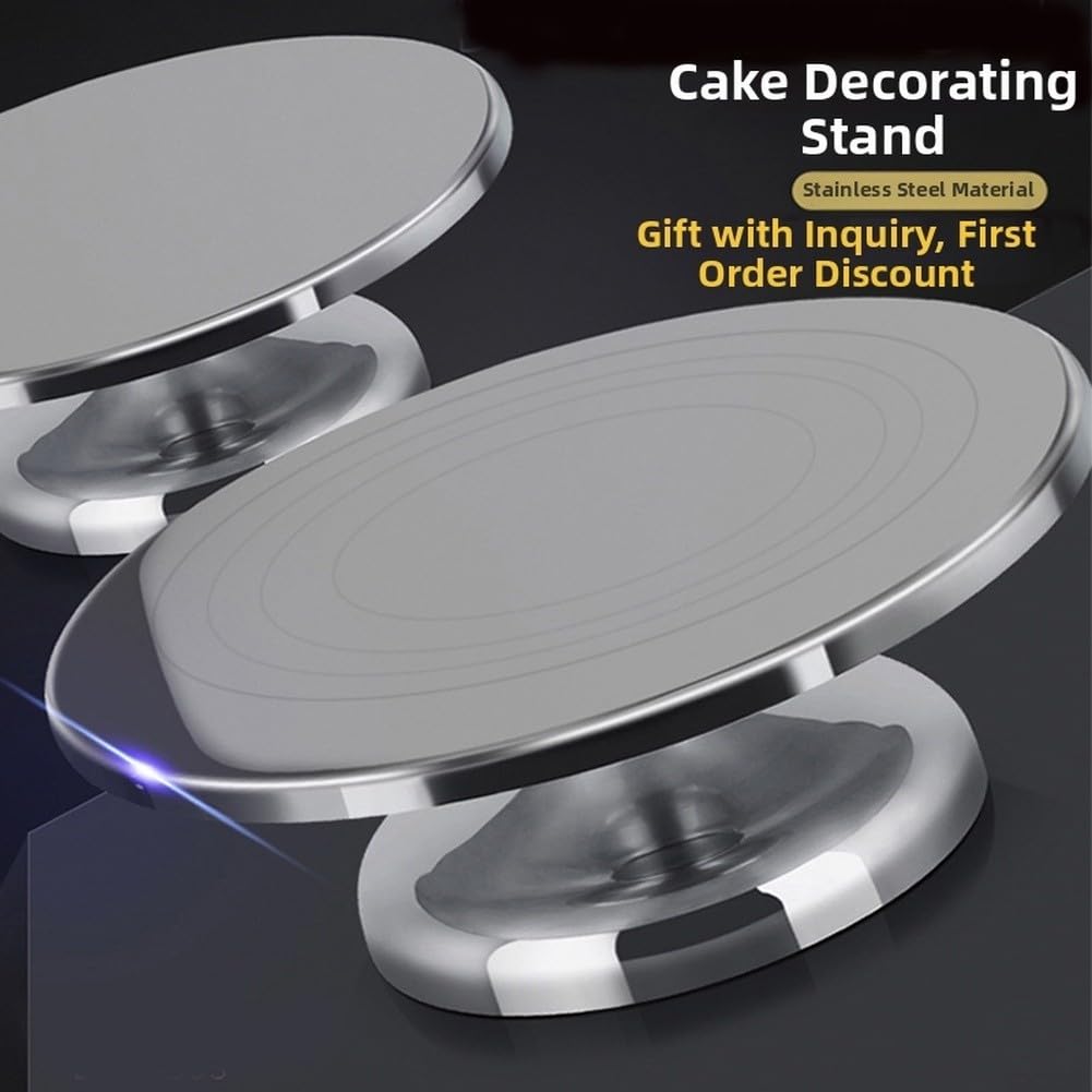 Alzata girevole per torte, in acciaio inox, 30 cm, antiscivolo (C)