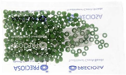 Czech Glass Seed Beads 2/0 (6.1mm Diameter) Cornelian White Star Green DIY Jewelry Making Beads - 50g Bulk Bag by Preciosa (Jablonex)